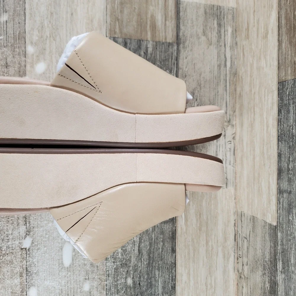 Rockport Aubriella Womens Sandals Sz‎ 10 M Neutral Beige Leather Slip On Slide